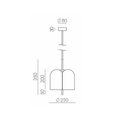 Aromas Oket LED závěsné svítidlo stmívatelné