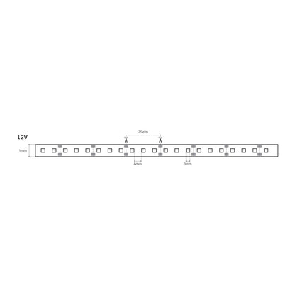 LED pásek 12V CRI80 IP55 6000K (5m)