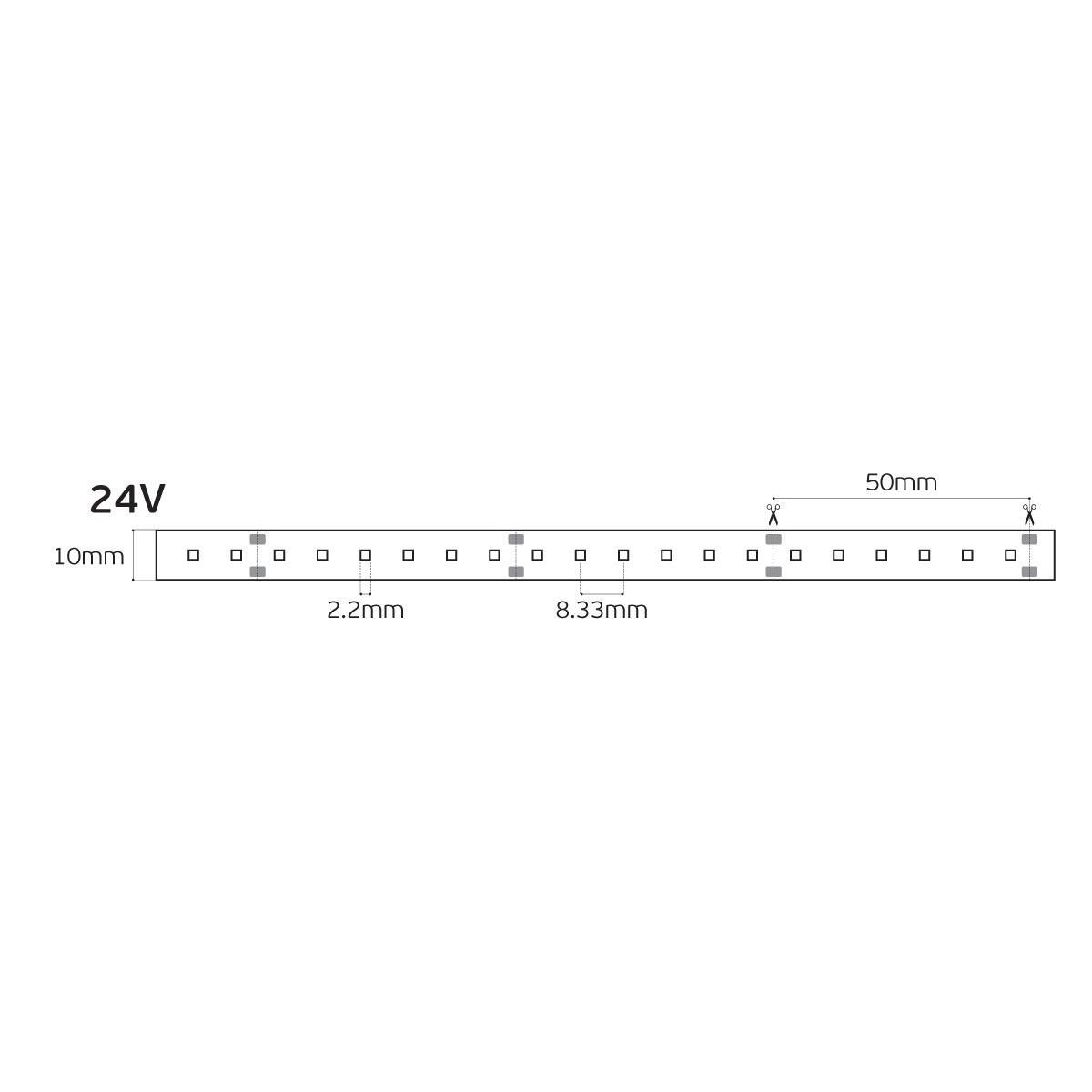 LED pásek 24V CRI90 IP20 2700K (5m)