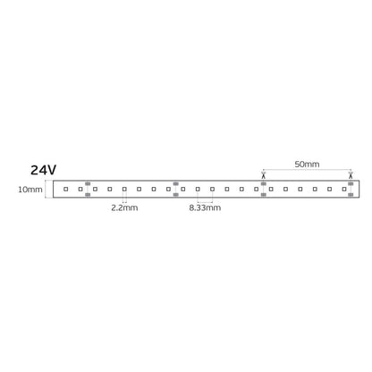 LED pásek 24V CRI90 IP20 2700K (5m)