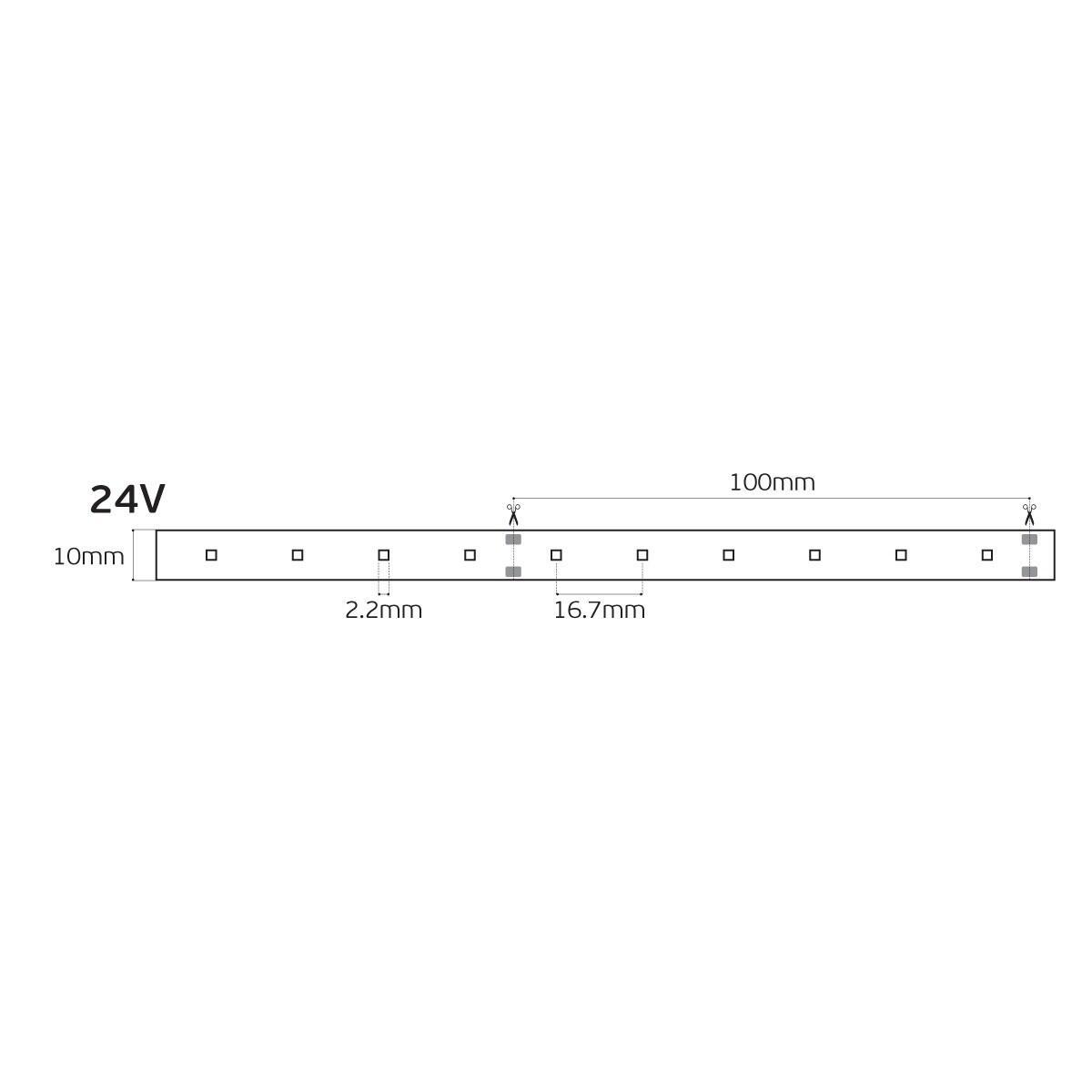 LED pásek 24V CRI90 IP20 2700K (5m)
