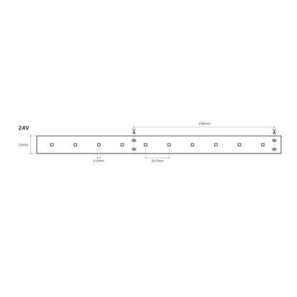 LED pásek 24V CRI90 IP66 2700K (5m)
