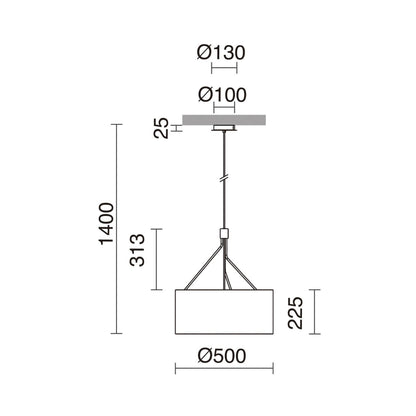 Exo Diagonal C E27 závěsné svítidlo měděné
