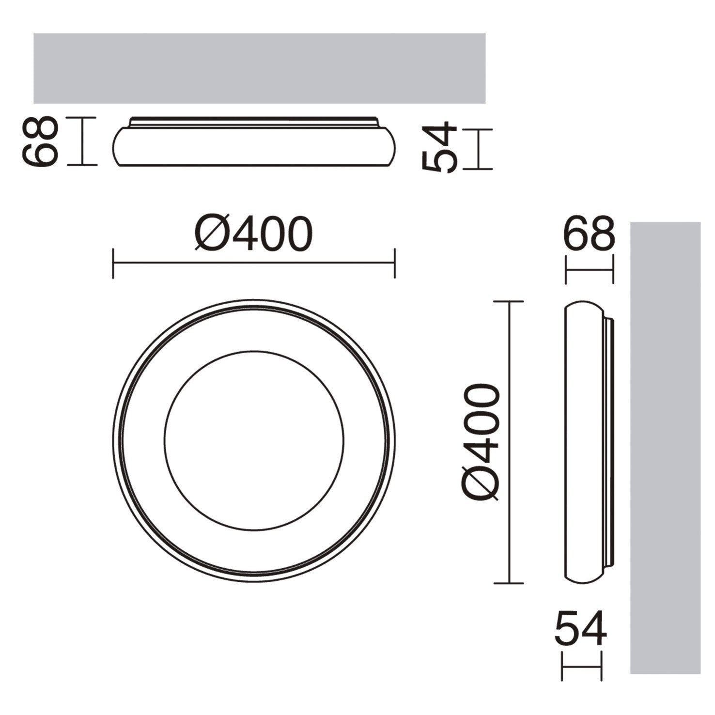Exo Fred LED kruhové stropní svítidlo černé
