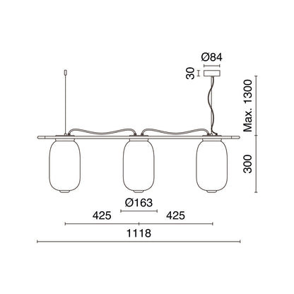 Exo KRISTA LED závěsné svítidlo modré