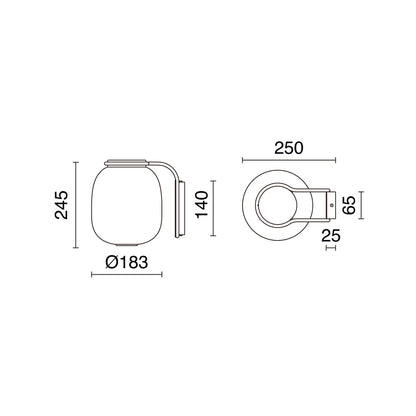 Exo KRISTA LED nástěnné svítidlo šedé