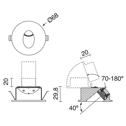 Indeluz Ligur Round LED zápustné svítidlo stříbrné
