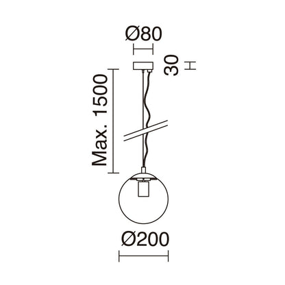Exo Oxy čirá E27 závěsné svítidlo chromové