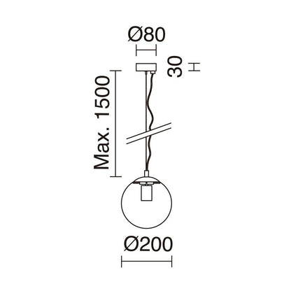 Exo Oxy mat E27 závěsné svítidlo černé
