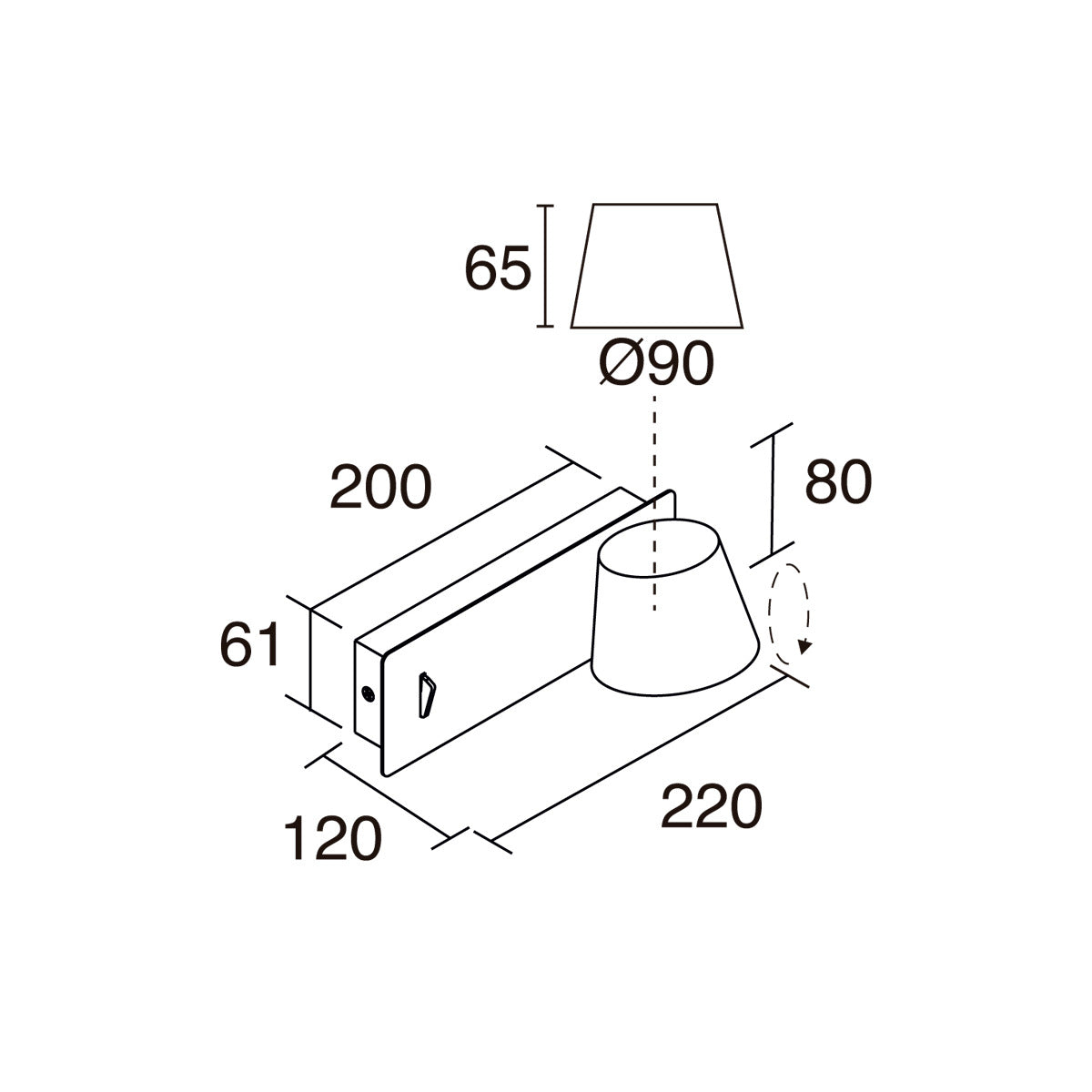 Exo Serene slim LED nástěnné svítidlo černé