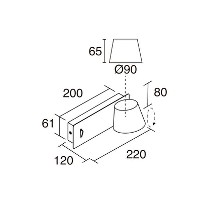 Exo Serene slim LED nástěnné svítidlo černé