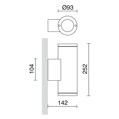 Cristher Seth up/down LED přisazené svítidlo hnědé