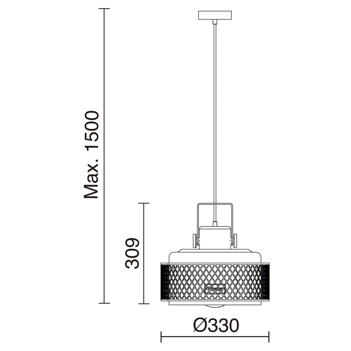 Exo Tosca D330 E27 závěsné svítidlo modré