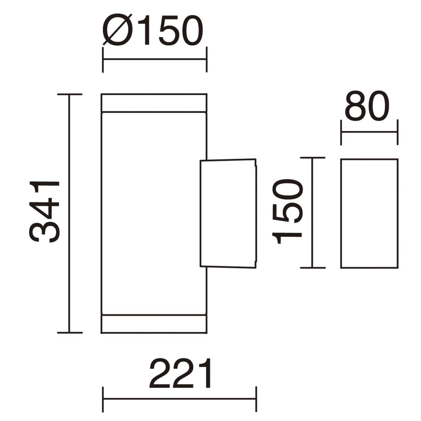 Dopo Tramuntana E27 přisazené svítidlo černá