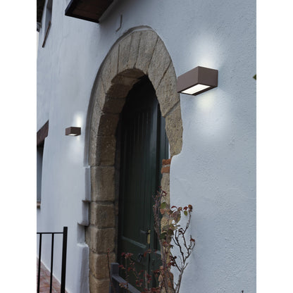 Dopo Isora up/down rectangle LED přisazené svítidlo hnědé